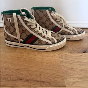 Gucci 1977 GG Canvas High-Top Sneakers woman's 6 pre owned